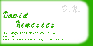 david nemcsics business card