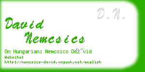 david nemcsics business card